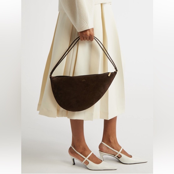 Toteme Handbags - Toteme Suede Sooped Sling Bag, Pepper
